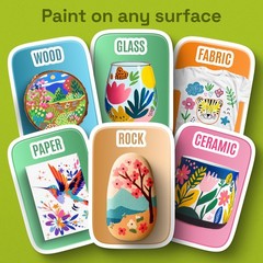 12 Precision Dual-Tip Acrylic Paint Markers – Paint Pens Set with Dot & Fine Ti
