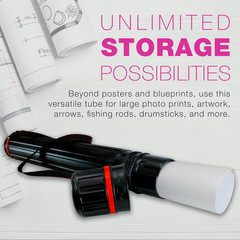 Black Telescoping Drafting Tube (Pack of 2) – 4″ Outside/3-3/4″ inside Diameter,