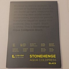 Legion Stonehenge Aqua Cold Pressed Black 15 Sheets 9x12in Acid Free 100% Cotton