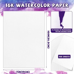 Watercolor Paper Cold Press Cut Bulk Pack Artists Students White 10×7 Inch 100Pk