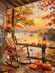 Fall Paint by Numbers Kit for Adults Autumn Landscape Adult Paint by Number …