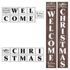 Welcome and Christmas Stencils for Painting on Wood – 19 Pack Large Vertical …