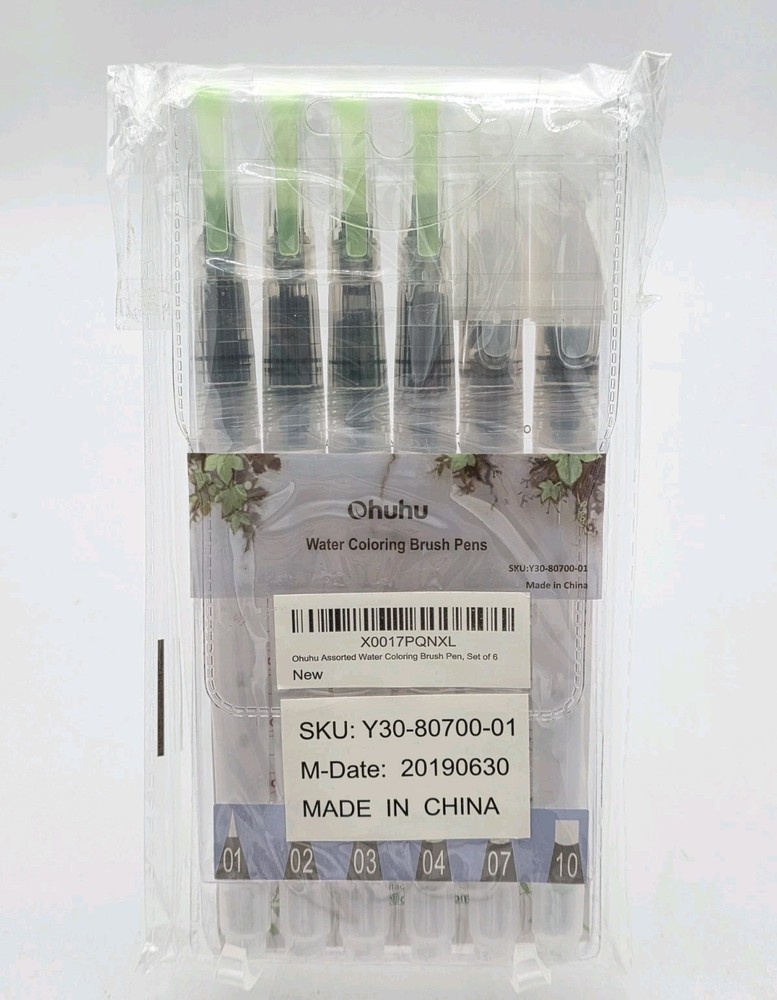 6 Refillable Watercolor Brush Pens Water Color Brush Pens, Ohuhu
