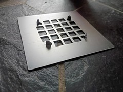 Danco 4-1/4 in. Brushed Nickel Square Stainless Steel Drain Cover