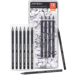 Arteza Woodless Graphite Pencils | Assorted Sizes – Set of 12