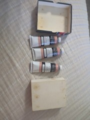 Set 3 Permanent Pigments Artists Oil Color Flesh Tone 1.25 fl oz Tubes Vintage