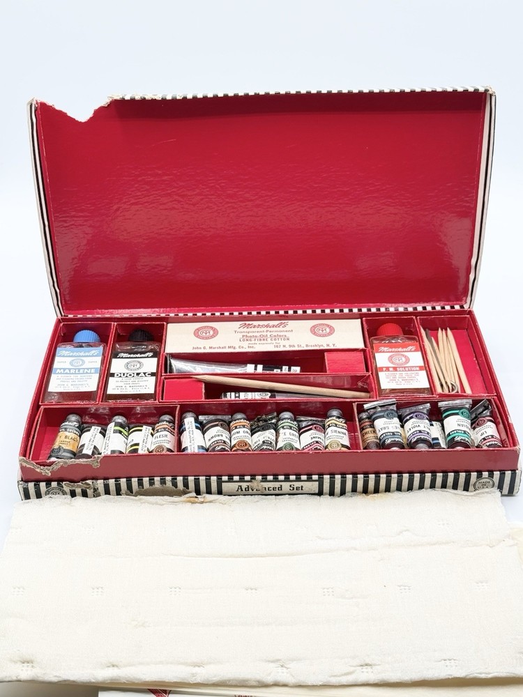 1948 Marshall’s Photo-Oil Colors Advanced Set Hand Tinting Kit Brooklyn NY