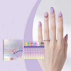 12 Colors 0.5mm Nails Art Marker Pens for Nail Dot Graffiti, Drawing and