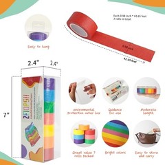 Colorful masking tape for 7 Red,orange,yellow,pink,green,light blue,and purple