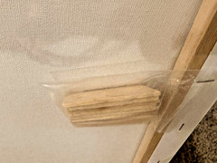 LOT OF 2 — X Large Artist Blank White Linen Stretched Canvas, Framed – 24″x48″