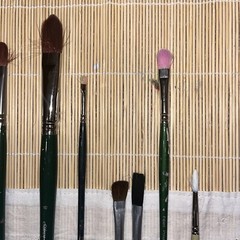 Paint Brushes Richeson, Filbert, Princeton Lot of 10 And Case