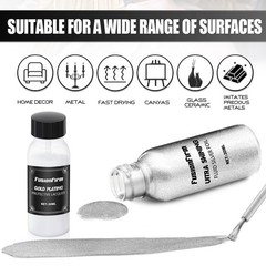 Liquid Silver Leaf Paint Kit – Alcohol-Based Quick Dry Ultra Shiny Metallic