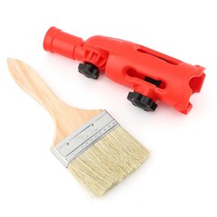 Multi-Angle Paint Brush Extender with Brush, 1.54 inches, Red+wood
