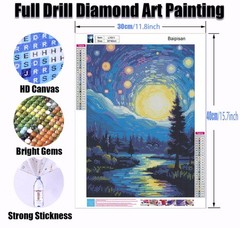 Starry Night Diamond Art Painting Kits for Adults, Full Drill Diamond Dots Paint