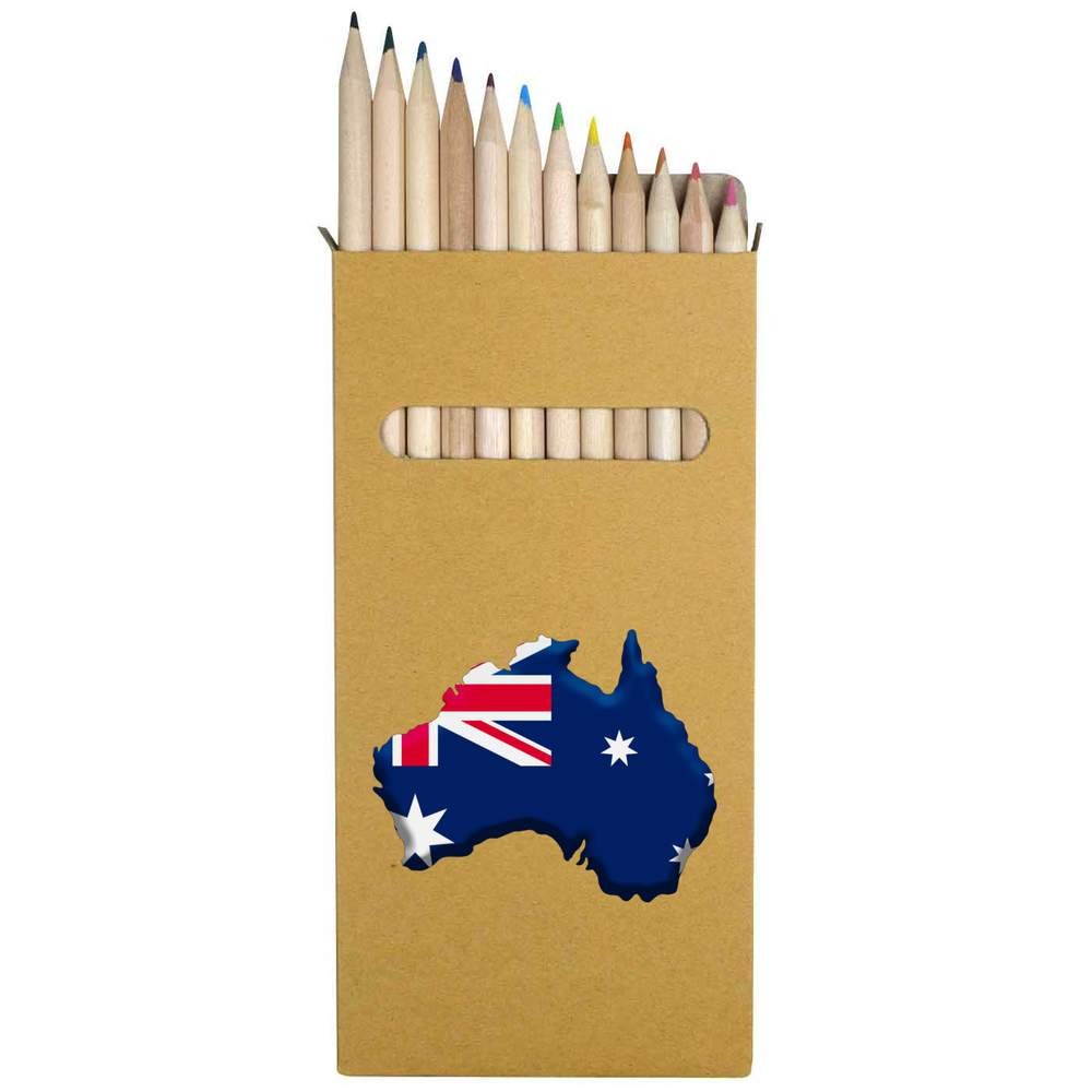 12 x ‘Australia Country’ Long 178mm Coloured Pencils / Pencil Set (PE00048981)