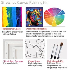 VALLSIP 2 Pack Paint and Sip Canvas Painting Kit Pre 8×10 inches, Multicolor