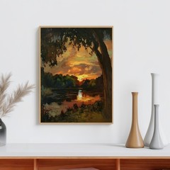 5DDIYART Forest Sunset Paint by Numbers for Adults Beginner, PB325-1