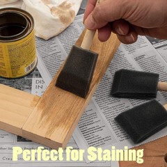 1 in 2 in 3 in Foam Brush Assrt 24 Pk for Paint Stain Varnish Made in USA