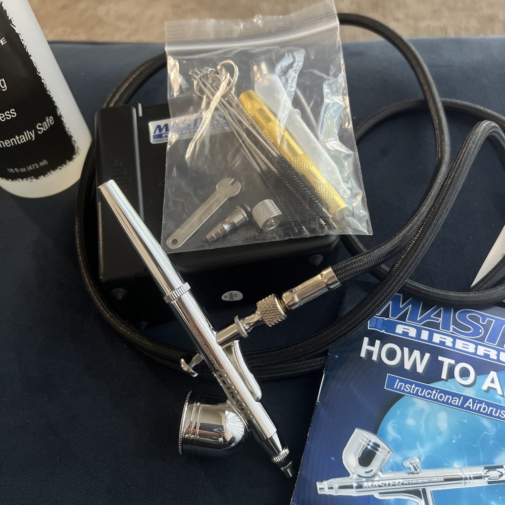 Master Gravity Airbrush Set & 16B Air Compressor Kit Dual-Action Hobby Cake Art