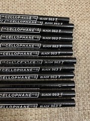 CHINA MARKERS BLAISDELL PEEL -OFF (12) Cellophane Black Color 963-T NO BOX Vtg