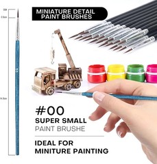 60Pcs Very Small Paint Brushes Fine Tip for Nail Art Model Craft Painting Hobby