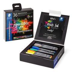 STAEDTLER Pigment Arts Brush Pen – Assorted Basic Colours, Office Product