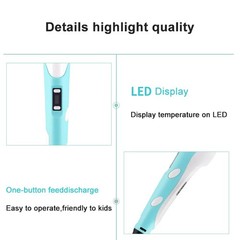 3D Printing Pen Set 3D Drawing Pen with Led Display 12 Color Filament Kid AOE