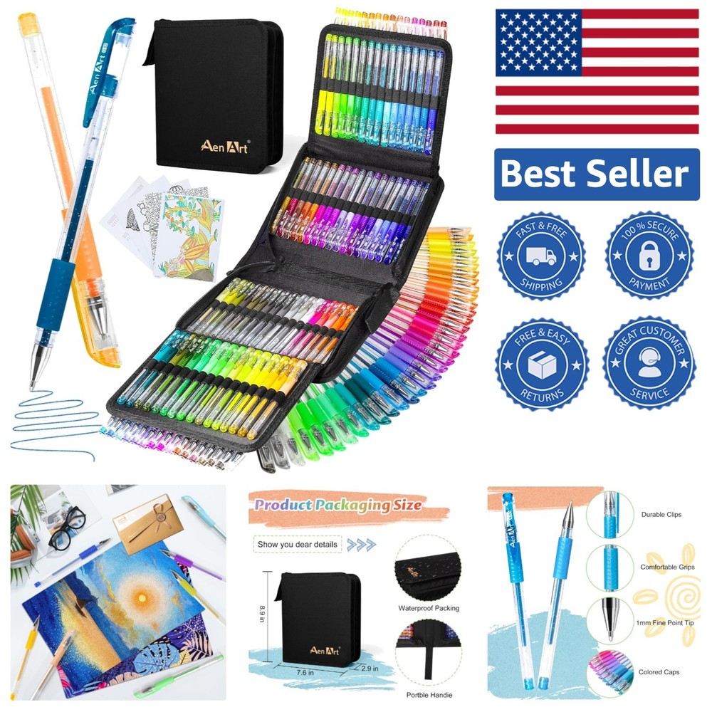 Vibrant 100-Color Glitter Gel Pens for Journaling & Crafting – Gift Ready!