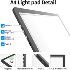 A4 Light Board with Bag for Diamond Painting, Super Bright Magnetic Light Pad…
