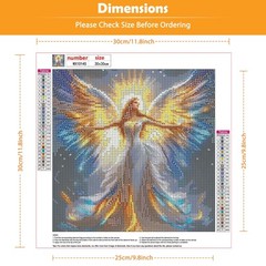 KEYIFA Diamond Art Colored Angel Painting Kits for 30x30cm, Multi