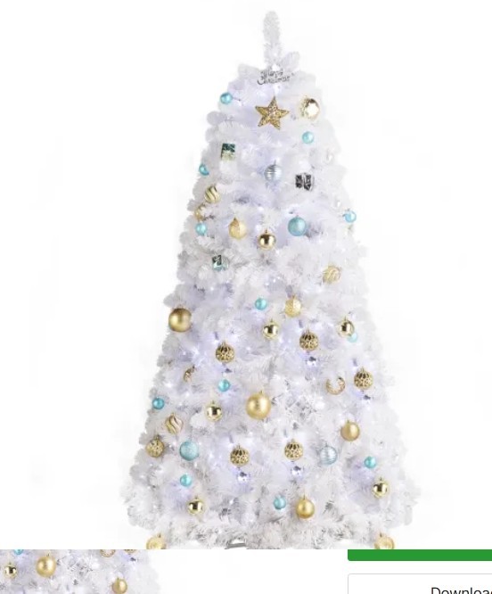 6ft 845 Branches Hanging Tree Structure PVC Material White Round Head 300 Lights