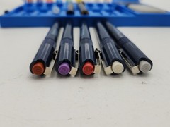 Lot of 5 Staedtler Mars-700 Technical Pens 0.8mm 0.6mm 0.2mm 0.1mm & UF Set READ