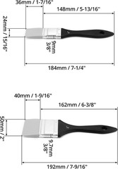 Paint Brush Silicone Color Shaper Brush 2 Pcs (1 Inch2 Inch) Solid Flat Flexi