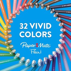 Vibrant Flair Felt Tip Pens, 12-Count Assorted Colors – Ideal for Arts & Crafts