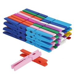 KTOJOY Colored Wooden Clothes Pins, Rainbow Colors 50 Pack, 2.9 Inch, 5 PCS P…