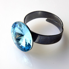 Aurora Crystals Stainless Steel Ring