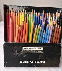 Berol PRISMACOLOR Thick Lead Art Pencils 48 Pencil Set 1990s USED