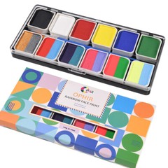 OPHIR Rainbow Face Paint Palette Body Paint Set for Halloween Party 144g/BoxSETC