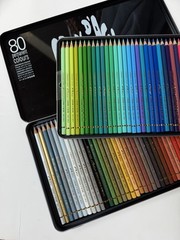 Caran d’Aache Pablo Permanent Colour Pencils Tin of 80 Coloured Pencil Open Box