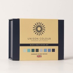 Unison Colour Soft Pastels Mini Set Half Stick 8 Blue Tones Colours