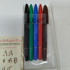Sanford’s Calligraphic Gift Set 5 Pens Assorted Colors with Instruction Booklet
