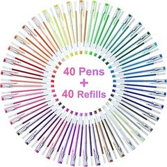 Paquete De 80 Boligrafos De Gel Con Purpurina, Juego De Boligrafos De Gel Co…