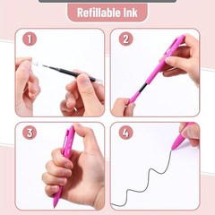 Retractable Gel Pens 12 Pack Black Ink Fine Point 0.5mm Smooth Writing