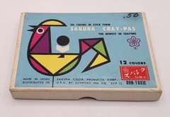 Vintage Japanese NOS SAKURA Cray-Pas Oil Colors Stick Form 12 colors Japan