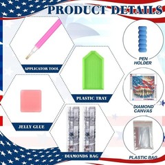 Patriotic Diamond Art Kits for Adults – Independence Day Diamond Painting Kits f