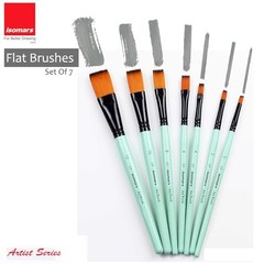 Canvaa 7 Flat Paint Brushes – Acrylic, Oil, Watercolor & Mixed Media Set