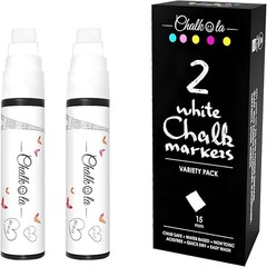 Chalkola White Jumbo Markers – 15mm Tips | Pack of 2
