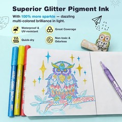 Glitter Markers 8 Colors Gel Pens for Kids Adult Art Projects