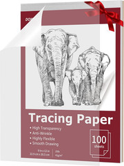 Tracing Paper 9X12 Inch, 100 Sheets Transparent Vellum Paper for Tracing Pads, T