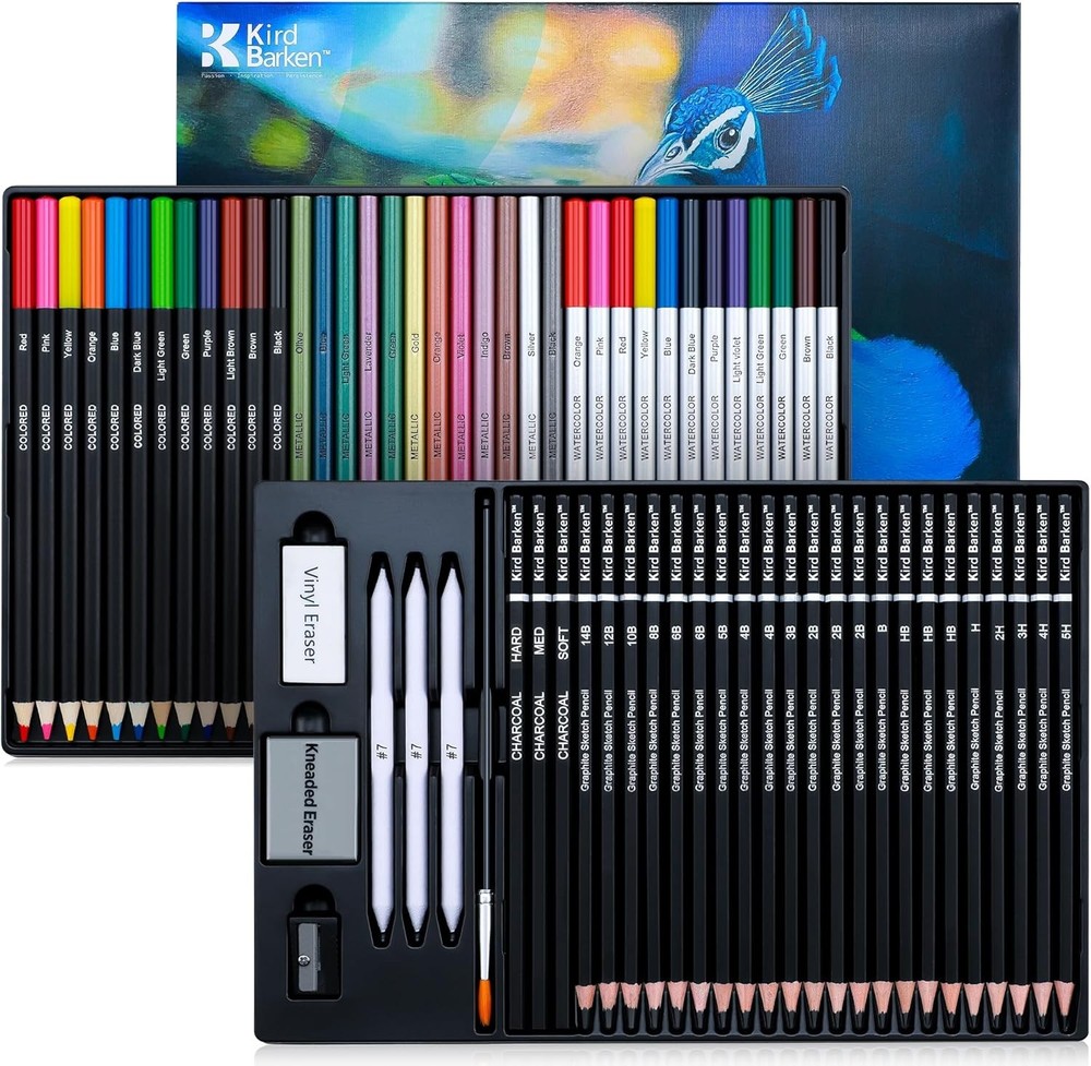 70 PCS Professional Art Drawing Pencil Set Sketching Supplies Kit for Artists